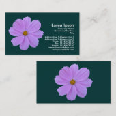 Lila Kosmos - Dunkelgrün (003333) Visitenkarte (Vorne/Hinten)