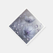 Lila Kosmos- und Taubtropfen Serviette (Ecke)