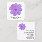 Lila Kosmos - weiß Quadratische Visitenkarte (Vorne/Hinten)