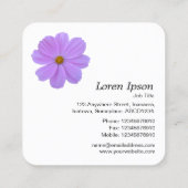 Lila Kosmos - weiß Quadratische Visitenkarte (Rückseite)