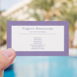 Lila Kraft- und Rustikale Minimalistische Visitenk Visitenkarte