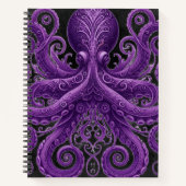 Lila Krake Victorian Steampunk Notizblock (Vorderseite)