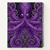 Lila Krake Victorian Steampunk Notizblock (Rückseite)