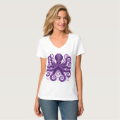 Lila Krake Victorian Steampunk  T-Shirt (Vorderseite Vollansicht)