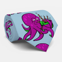 Lila Kraken, die grüne Bagpipe spielen