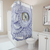 Lila Kraken-Kompass Duschvorhang (Beispiel)