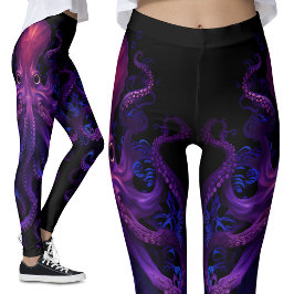 Lila Kraken Tentacles Ozeanmonster Kratopus Leggings