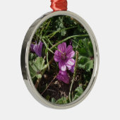 Lila Kranesbill Silbernes Ornament (Rechts)