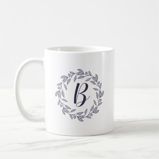 Lila Krängungs-Monogramm / Logocoffee-Tasse Kaffeetasse (Links)