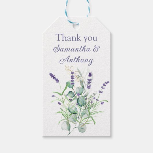 Lila Kräuterpflanze Geschenkanhänger (Vorderseite)