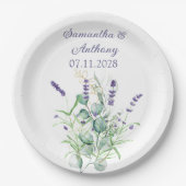 Lila Kräuterpflanze Pappteller (Vorderseite)