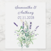 Lila Kräuterpflanze Weinetikett (Einzelnes Label)