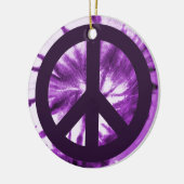 Lila Krawatte-Färbung mit Friedenszeichen Keramik Ornament (Links)