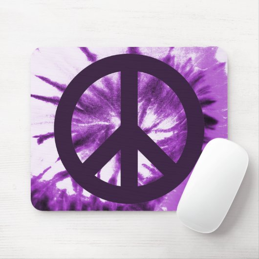 Lila Krawatte-Färbung mit Friedenszeichen Mousepad (Mit Mouse)