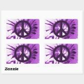 Lila Krawatte-Färbung mit Friedenszeichen Rechteckiger Aufkleber (Blatt)