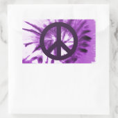 Lila Krawatte-Färbung mit Friedenszeichen Rechteckiger Aufkleber (Tasche)