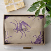 Lila Krebse auf Tan Decoupage Seidenpapier (Geschenk)