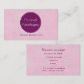 Lila Kreis auf rosa Polka-Punkte Visitenkarte (Vorne/Hinten)