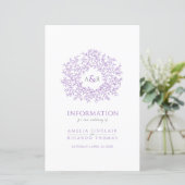 Lila Kreis von Blätter Hochzeitsgast-Informationen (Stehend Vorderseite)