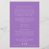 Lila Kreis von Blätter Hochzeitsgast-Informationen (Rückseite)