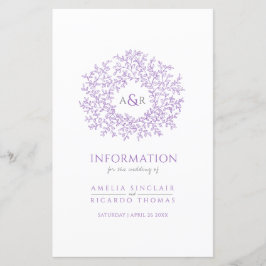 Lila Kreis von Blätter Hochzeitsgast-Informationen