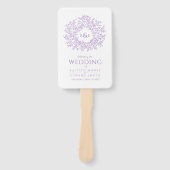 Lila Kreis von Blätter Monogramm Hochzeitsprogramm Fächer (Vorderseite)
