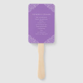 Lila Kreis von Blätter Monogramm Hochzeitsprogramm Fächer (Rückseite)
