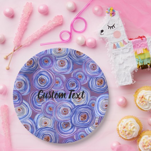 Lila Kreise Benutzerdefinierte Text-Papier-Teller Pappteller (Party)