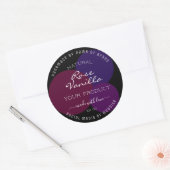 Lila Kreise der Augenmarkierung auf schwarzen Fläc Runder Aufkleber (Umschlag)