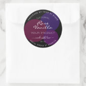 Lila Kreise der Augenmarkierung auf schwarzen Fläc Runder Aufkleber (Tasche)