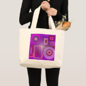 lila Kreise und Quadrate Jumbo Stoffbeutel (Vorderseite (Produkt))