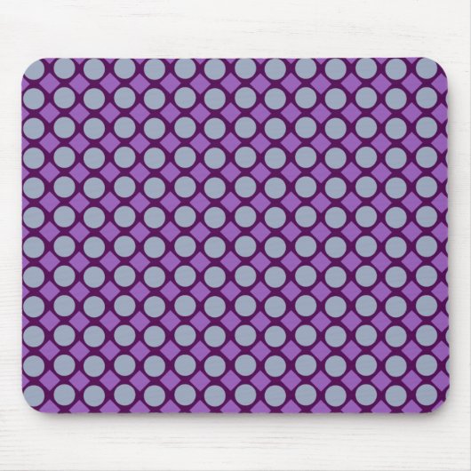 Lila Kreise und Quadratmuster Mousepad (Vorne)