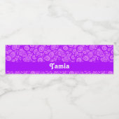 Lila Kreispunktmuster Wasserflaschenetikett (Einzelnes Label)