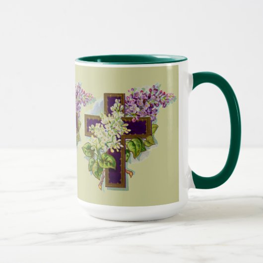 Lila Kreuz mit Blumen Tasse (Rechts)