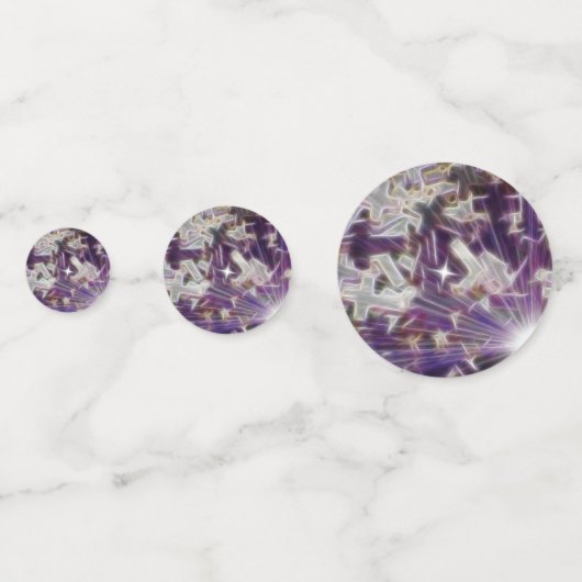 Lila Kreuz und Glaube Konfetti (Vorderseiten)