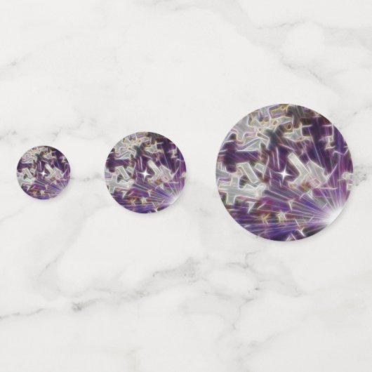 Lila Kreuz und Glaube Konfetti (Rückseiten)