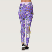 Lila Kreuze mit Bienenlebewesen Leggings (Rückseite)