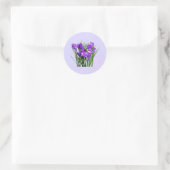 Lila Kreuze Runder Aufkleber (Tasche)