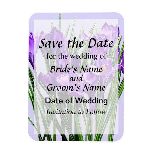 Lila Kreuze Save the Date Magnet (Vertikal)