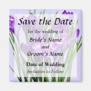 Lila Kreuze Save the Date Magnet