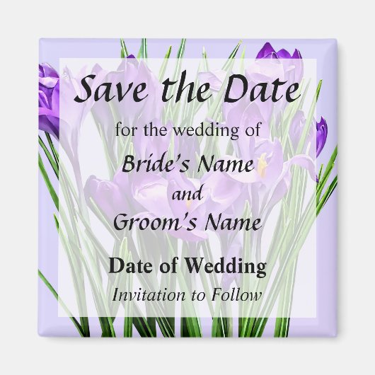 Lila Kreuze Save the Date Magnet (Vorne)