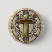 Lila Kreuzknopf Button (Vorderseite)