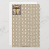 Lila Kreuzstationäre Briefpapier (Vorne/Hinten)