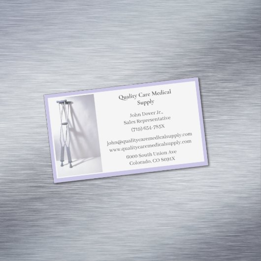 Lila Kreuzungen medizinische Hilfsmittel Magnetische Visitenkarte (Beispiel)