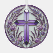 Lila Kreuzzauberer Ornament Aus Glas (Vorderseite)