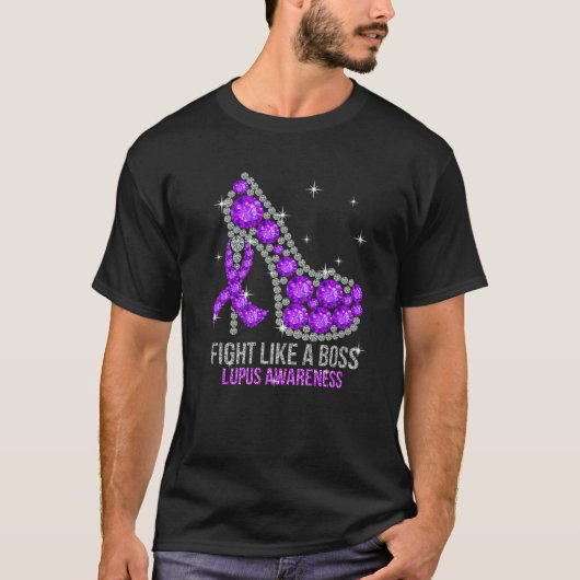 Lila Krieger kämpft Lupus wie ein Boss T-Shirt (Vorderseite)
