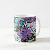 Lila Kristall-Blüten Kaffeetasse (VorderseiteRechts)