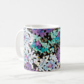 Lila Kristall-Blüten Kaffeetasse (Vorderseite Links)