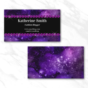 Lila Kristall Celestial Watercolor Visitenkarte