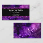 Lila Kristall Celestial Watercolor Visitenkarte (Vorne/Hinten)